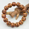 Pulsera de cuentas estilo antiguo con Talismán de los Cinco Truenos de madera de azufaifo imitación, con cruz tallada y escritura celestial, Pulsera de madera natural, Cuentas de oración de madera de durazno de las montañas profundas al por mayor