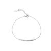 Bajo el árbol de banyan Plata de ley S925 geométrica plata lisa cuadrada tobillera femenina viento frío diseño nicho simple cadena para el pie accesorios moda