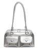 Bolsa de Prata com Design de Nicho Coreano Novo Modelo 2026 Bolsa de Ombro/Axila para Mulheres Bolsa de Mão Super Popular Bolsa Almofada