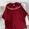 Playera de Manga Corta para Hombre Verano Moderno Holgada Manga Cinco Cuartos 2025 Nueva Celebridad de Internet Trendy Ins Top Estampado Sencillo