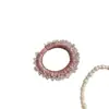 Diadema elástica plisada de satén suave estilo coreano con adornos de cristal, creando un look atmosférico, adecuada para coletas altas y moños