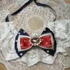 Gola falsa de renda com laço estilo coreano para pet, babador de renda, acessório xadrez para cachorro, babador para gato, cachecol para buldogue francês