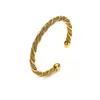 Moda transfronteriza Europa y Estados Unidos Pulsera tejida de acero de titanio en forma de C para mujer Pulsera exagerada mixta de alta calidad Salida de fábrica