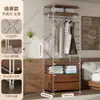 Arara de metal estilo japonês com 60cm de profundidade para instalação, guarda-roupa aberto autoportante, closet, prateleira montada, rack de armazenamento para guarda-roupa