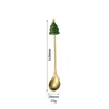 Conjunto de Talheres de Natal Transfronteiriço: Colher e Garfo de Sobremesa em Aço Inoxidável, Colher de Mistura, Garfo de Frutas, Colher de Rena, Presente para Crianças