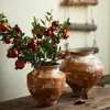 Jarrón de Cerámica Retro Zen Estilo Chino Nuevo de Jingdezhen, Pie de Decoración de Encimera para Interiores de Hogar de Alta Gama y Estéticamente Agradable