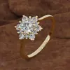 Joyería Transfronteriza Europea y Americana, Anillo Creativo de Copo de Nieve de Lujo para Mujer, Anillo de Diseño de Nicho Simple, Fresco y Dulce