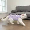 Roupa de Esterilização para Gatas, Calça Fisiológica Respirável Pós-Cirúrgica Anti-Lambedura, Roupas para Gatos Anti-Assédio Atacado