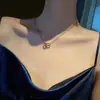 Collar de Doble Anillo con Números Romanos Galvanizado en Acero Inoxidable Integral 18K Lujo Accesible Cadena de Clavícula de Acero Inoxidable de Nicho Colgante Precio de Fábrica