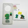 Dibujos Animados Lindo Pequeño Dinosaurio Verde Joyería DIY Funda para Teléfono Móvil Caja de Almacenamiento Pegatina para Vaso de Agua Accesorios Decorativos de Pegamento Suave Parche