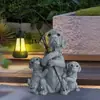 Estatueta de Cachorro Golden Retriever Realista Transfronteiriça Luz Solar para Jardim Caminho de Jardim Decoração de Vila Artesanato Estátua para Casa