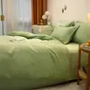 Conjunto de quatro peças de leite veludo espesso de inverno, conjunto de três peças de flanela, lençol e capa de edredom, antiestático para dormir nu, impressão e tingimento reativos