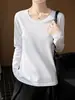 Camiseta Base de Cuello Redondo y Manga Larga de Nuevo Estilo para Primavera y Otoño para Mujer, Simple y Versátil, Top Camiseta de Color Sólido Ajustado, Ropa Interior Elegante