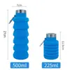 Botella de agua de silicona plegable transfronteriza para estudiantes, deportes, correr, montaña, viajes, fitness, portátil, retráctil, para niños
