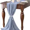 Hotel Casamento Evento Reunião Mesa Longa Toalha de Mesa Poliéster Liso Cor Sólida Toalha de Mesa Retangular Chiffon Caminho de Mesa