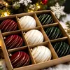 Venda Quente Transfronteiriça 8cm/9Pçs Bolas Decorativas de Natal, Enfeites para Pendurar na Árvore de Natal, Bolas para Cenário e Atmosfera, Conjunto de Caixa de Presente