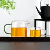 Taza de Feria de Vidrio de Colores con Asa, Colador de Té Engrosado, Recipiente para Compartir el Té, Taza de Té Resistente al Calor para Uso en Casa
