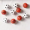 Pelota Artificial Tridimensional Linda Mini Baloncesto de Resina Voleibol Hecho a Mano DIY Joyería Llavero Colgante Adornos para Coche