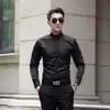 Camisa Blanca para Hombre de Manga Larga Corte Ajustado Sin Planchar Color Sólido Profesional Formal de Negocios Ropa de Trabajo Camisa Blanca para Traje de Hombre