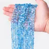 Cuentas redondas de aguamarina, cuentas sueltas de calcedonia azul semiacabadas, componentes para pulseras y collares de bricolaje, cuentas espaciadoras de cristal azul, venta al por mayor