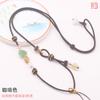 Cuerda de collar de jade y oro con hebilla de seguridad de jade, cordón para tarjeta de identificación, cuerda de collar tejida a mano fina, venta al por mayor