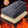 [Forro polar de cordero engrosado] forrado de forro polar a prueba de frío a prueba de viento acolchado de dos capas pantalones casuales rectos estilo coreano cálidos para hombre para invierno