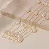 Rueda de la Fortuna Reina Madre del Oeste Perla de Agua Dulce Natural Collar para Clavícula Lujo Accesible de Alta Gama Elegante Acero Inoxidable Chapado en Oro