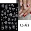 Fornecimento transfronteiriço de novos adesivos de nail art ins inverno branco floco de neve amor alce glitter Natal adesivos autocolantes