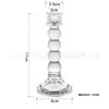 Portavelas de Cristal con 4 Bolas de Diamante Estilo Europeo con Base Alta, Portavelas con Varilla Rayada, Portavelas Liso para Decoración de Restaurantes, Portavelas de Cristal