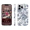 Nova Capa de Celular Azul e Branca Estilo Chinês com Beija-flor e Flores para iPhone 17 Capa com Película Brilhante Capa para Celular Apple 16