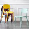 Silla de plástico, silla nórdica sencilla para comedor, silla de plástico cocido, silla con respaldo cuadrado, silla para adultos, silla para el hogar, silla de cafetería y ocio.