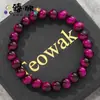 Ocho Productos Populares Europeos y Americanos: Pulseras de Vidrio con Piedra Ojo de Tigre para Novio o Mejor Amigo, Modernas para el Uso Diario, Suministro Transfronterizo