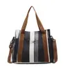Bolso de Hombro para Mujer de Gran Capacidad Estilo Coreano Nuevo Estilo 2025 Bolso Tote Casual Rayado Ropa de Trabajo Bolso Grande Simple