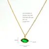 Collar de acero inoxidable con zircón marquesa, esmeralda y diamante blanco, cadena para la clavícula de estilo nicho de lujo ligero, joyería simple y elegante para mujer