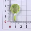 Mini Raquete de Badminton Simulada Joias de Resina Acessórios DIY Cola Creme Capa de Celular Caixa de Armazenamento de Grampo Adesivo