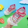 Meninas bonito desenhos animados sapatos de lona jardim de infância gancho interior e laço sapatos de pano floral quadrado sapatos de boca uma geração de cabelo