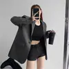 Jaqueta de terno nova versátil para primavera e outono com um toque de luxo, design preto marcante, casual e elegante, terno moderno com um design distinto