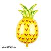 Globos de Papel de Aluminio de Frutas de Verano Hoja Verde Mexicana Cereza Cactus Piña Sandía Fresa Globos de Decoración para Fiesta