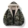 Chaqueta de mujer estilo retro americano con cuello de peluche, nueva parka con capucha de algodón de ajuste holgado para otoño e invierno