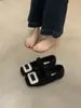 Sapatos Mary Jane de Pele com Fivela Quadrada Strass para Mulheres, Peça de Roupa Exterior 2025 Novo Outono e Inverno com Forro de Lã, Sapatilhas para Saia