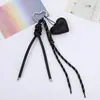 Colgante de Corazón de Cuero Tejido a Mano Estilo Coreano Ins Serie Miu Lanyard Tejido de Nicho Llavero Accesorio para Bolso de Pareja