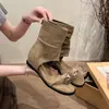 Sandalias de Tanga Metálicas con Borlas para Mujer 2026 Nuevo Estilo de Verano Sandalias Romanas Tacón Grueso Botas Holgadas Botas Vaqueras Occidentales