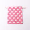 Bolsa de Algodón Rosa con Estampado Lindo de Amor Bolsa de Regalo para Jardín de Niños Bolsa de Embalaje para Regalo de Vacaciones para Niños Tela de Algodón