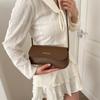 Bolsa de Cor Sólida Feminina 2023 Novo Nicho Design Moda Marca Baguette Bag Retro Único Ombro Bolsa Axila Simples Pequeno Saco Quadrado