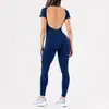 Conjunto de yoga de una pieza estilo europeo y americano, de tiro alto, control de abdomen, levantamiento de glúteos, secado rápido, sin costuras, adelgazante, sexy