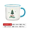 Caneca de Natal Cerâmica Criativa Fofa Desenho Animado Dia dos Namorados Lembrança Presente Copo de Água com Tampa Colher Atacado Transfronteiriço