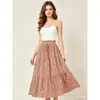 Nueva Falda Floral 2026 para Mujer, Falda de Cintura Alta Corte A, Falda de Paraguas Estampada Estilo Bohemio, Falda Retro Europea y Americana