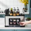 Estante de almacenamiento para botellas de condimentos de lujo, ligero y de cocina, para encimera del hogar, tarro de condimentos de acero inoxidable, escurridor de cuchillos, caja de almacenamiento, caja de condimentos