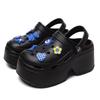 Sandalias de verano para mujer con plataforma y tacón alto de 9 cm, suela gruesa y suela gruesa, sin cordones, para playa