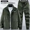 Conjunto de Uniforme Camuflado Espesso de Primavera e Outono, Roupa de Trabalho Durável para Reparo Automotivo, Trabalho em Canteiro de Obras, Proteção do Trabalhador, Soldagem Resistente à Sujeira ao Ar Livre